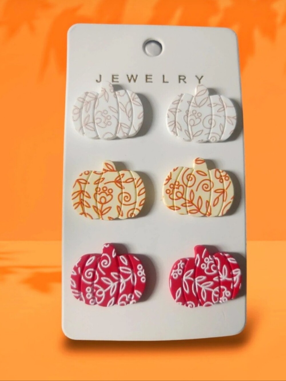 Three-Pair Pumpkin Stud Earring Set